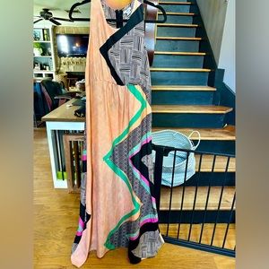 Bar III patterned maxi dress. Geometric/ chevron pattern sleeveless racerback